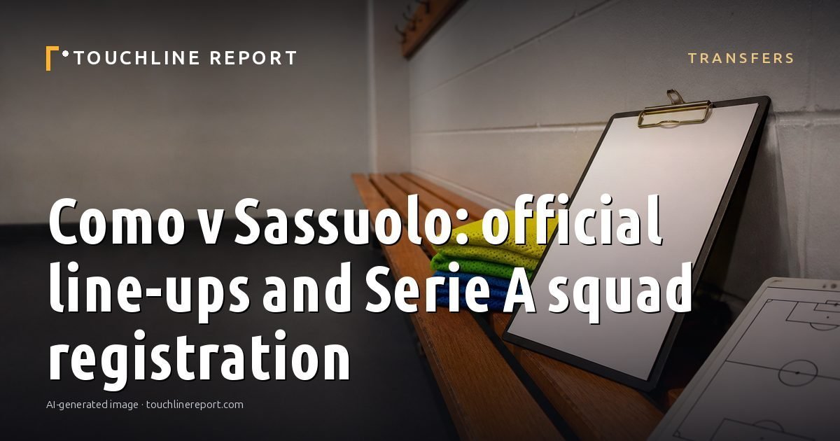 Illustration for the Transfers article “Como v Sassuolo: official line-ups and Serie A squad registration”: an AI-generated editorial illustration showing a scene illustrating the subject of the article, with the headline set over it. Illustrative only, not a photograph of a real event.