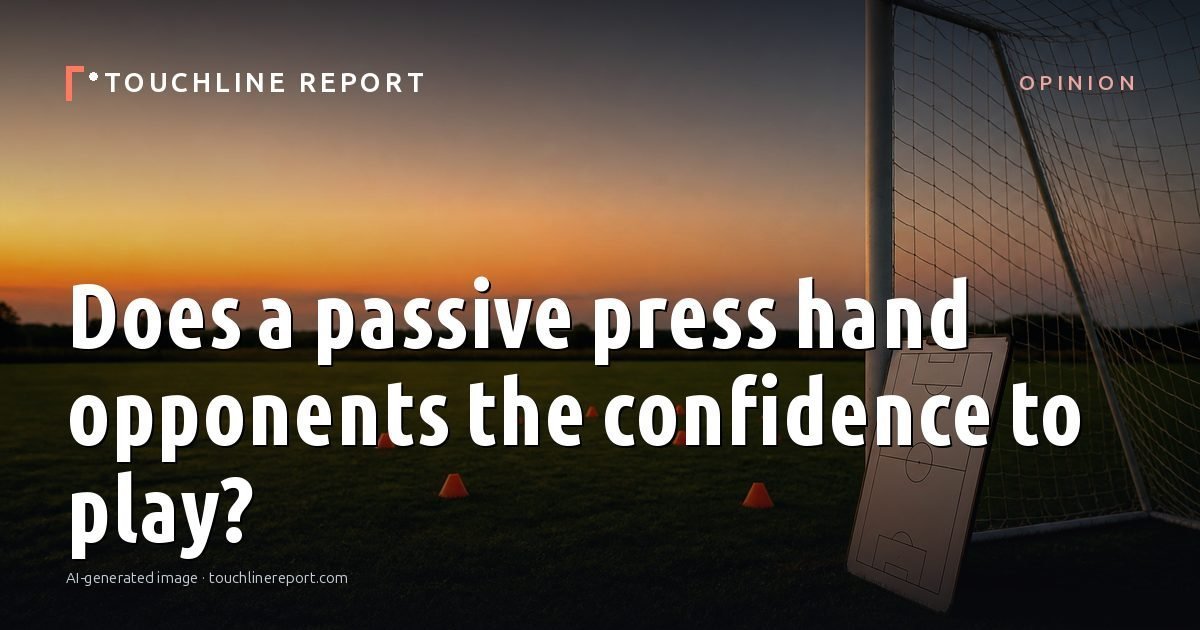 Illustration for the Opinion article “Does a passive press hand opponents the confidence to play?”: an AI-generated editorial illustration showing a scene illustrating the subject of the article, with the headline set over it. Illustrative only, not a photograph of a real event.