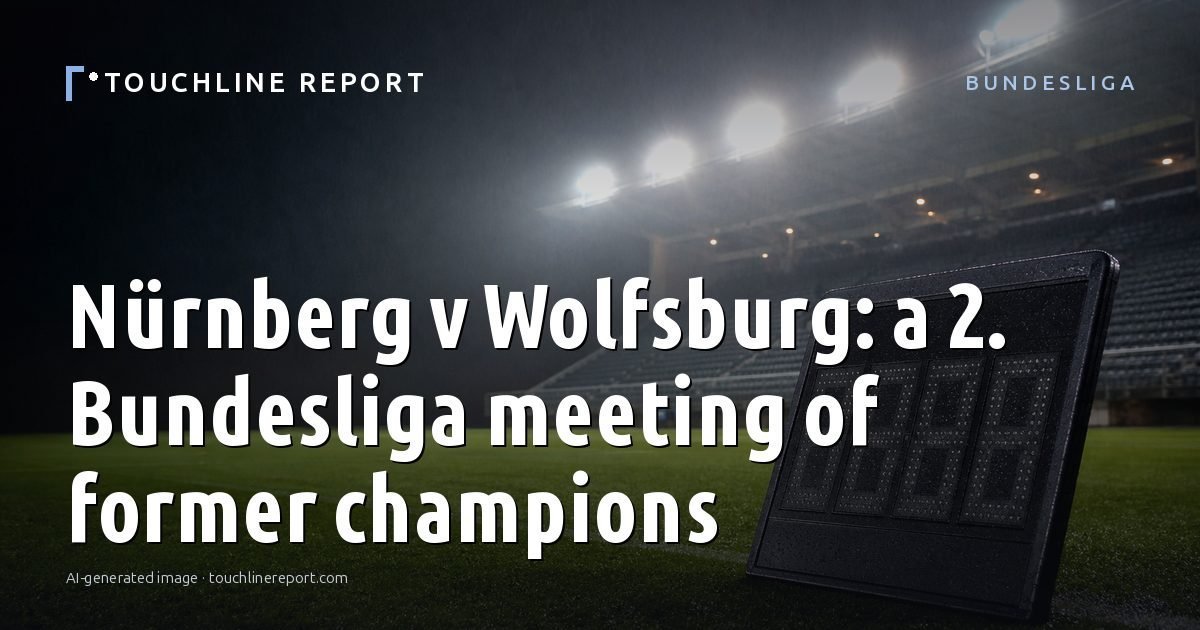 Illustration for the Bundesliga article “Nürnberg v Wolfsburg: a 2. Bundesliga meeting of former champions”: an AI-generated editorial illustration showing a scene illustrating the subject of the article, with the headline set over it. Illustrative only, not a photograph of a real event.