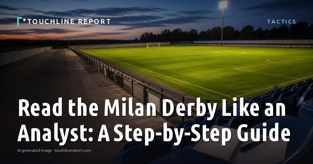 Illustration for the Tactics article “Read the Milan Derby Like an Analyst: A Step-by-Step Guide”: an AI-generated editorial illustration showing a scene illustrating the subject of the article, with the headline set over it. Illustrative only, not a photograph of a real event.